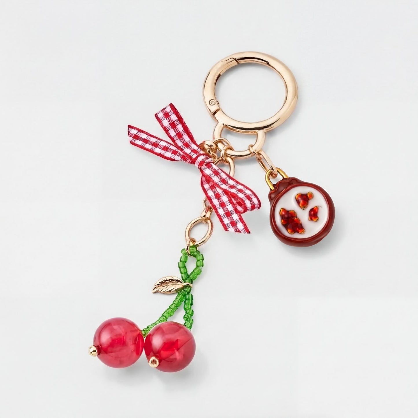 Minimalist Casual Brass Fruit Pattern Bag Charm Keychain