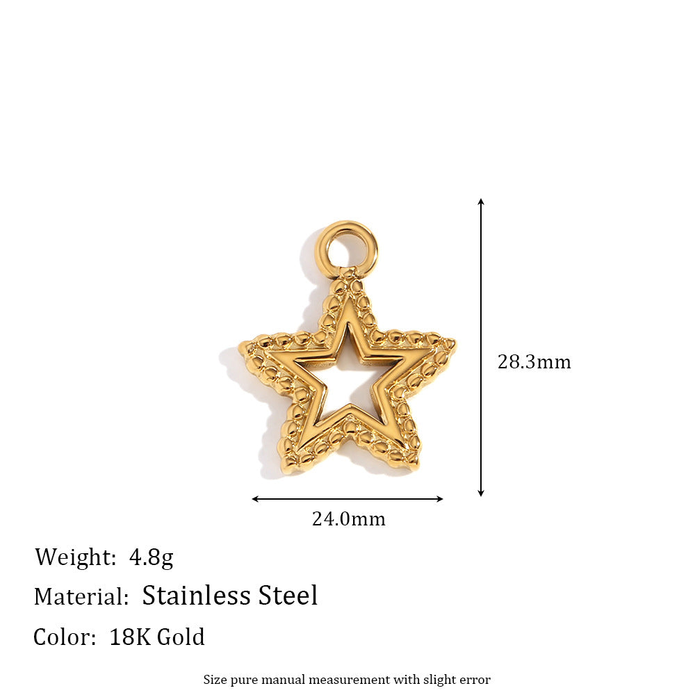 Colgante minimalista de acero inoxidable con forma de estrella, baño de oro de 18K y detalle de espejo geométrico