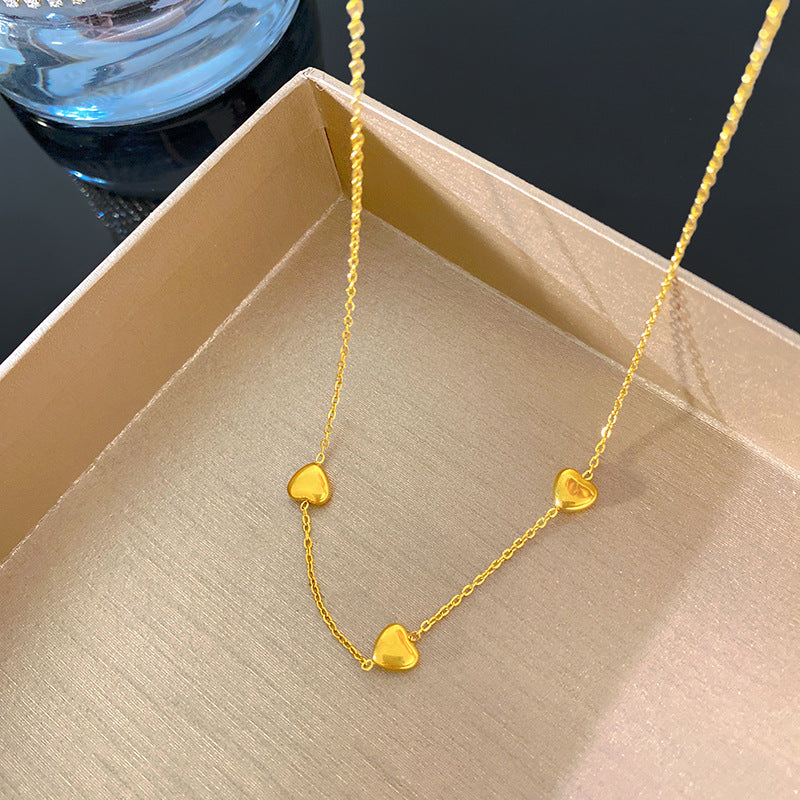 Minimalist 18K Gold Plated Heart Titanium Steel Necklace
