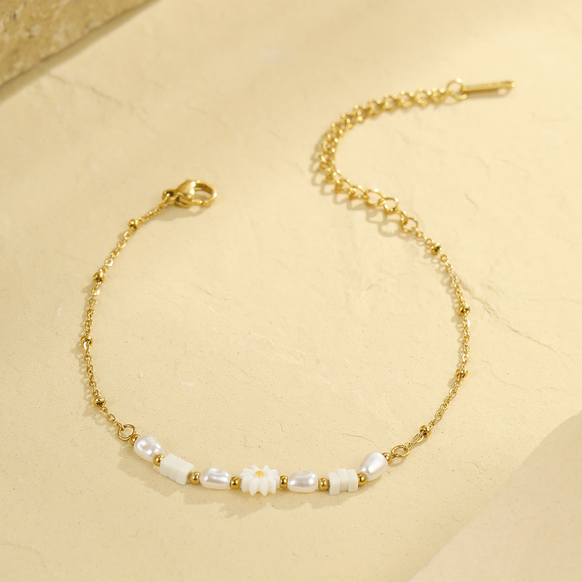 Collana Fashion con Perle Barocche a Sorriso per Donna con Catena in Acciaio Inossidabile, Design Geometrico Elettroplaccato, Gioielli Minimalisti per Clavicola