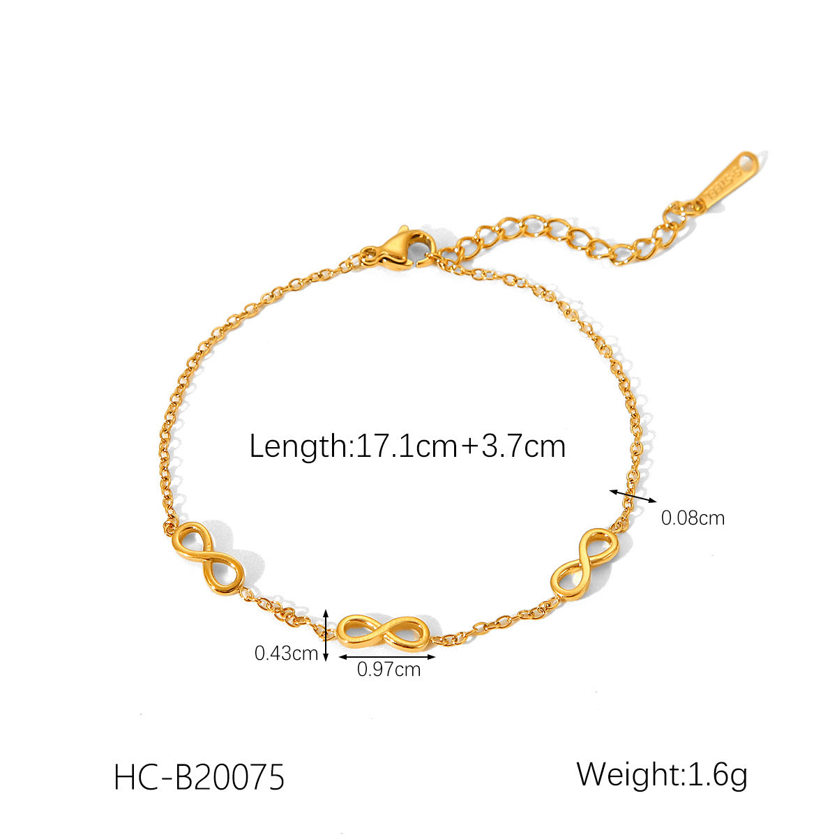 Minimalist Geometric Number Symbol Stainless Steel Bracelet for Women with Plated Finish Titanium Steel Jewelry