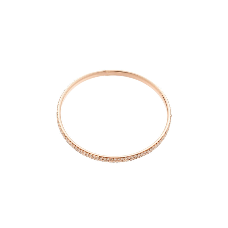 Elegante Pulsera de Cobre de Lujo con Incrustaciones de Pedrería Diseño Geométrico Redondo Brazalete Versátil de Moda para Mujer