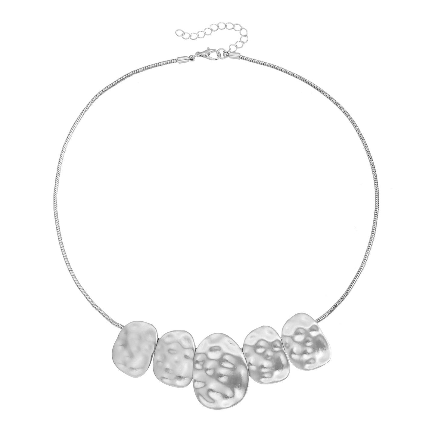 Geometric Irregular Textured Alloy Plated Necklace for Women