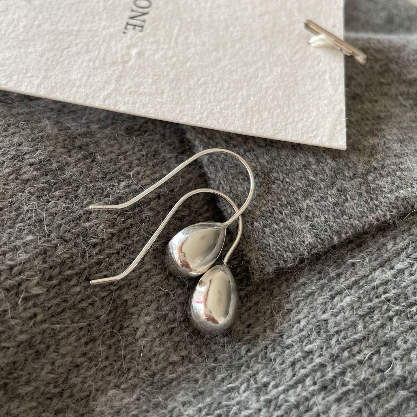 Minimalist Silver Drop Earrings in 925 Sterling Silver with Micro-Pave Setting