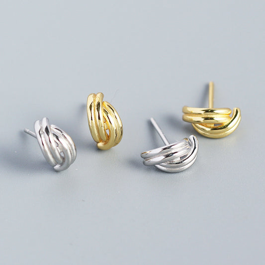 Minimalist 925 Sterling Silver Geometric Plated Earrings
