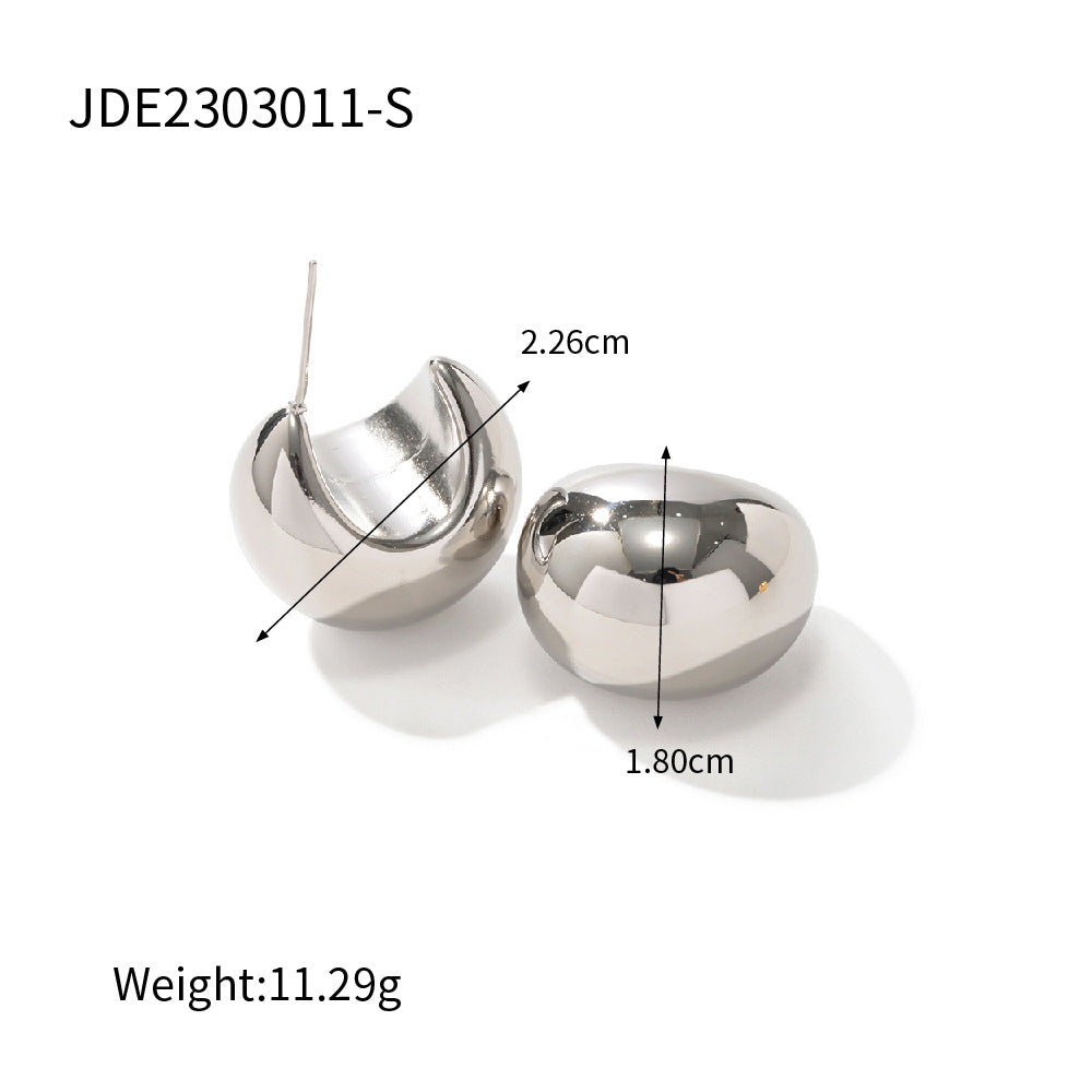 18K Gold Plated Teardrop Titanium Steel Earrings for Women
