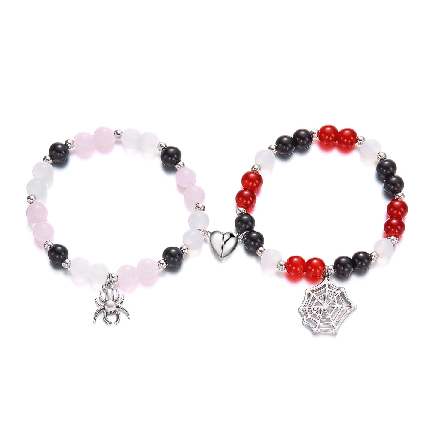 Pulsera de Halloween con Colgante de Araña y Cuentas de Cristal Multicolor, Aleación, Joyería Hecha a Mano para Parejas, Unisex, Regalo para Fiesta de Festival