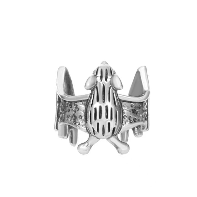 Clip per orecchio in rame a forma di pipistrello in stile gotico scuro con finitura galvanica, unisex