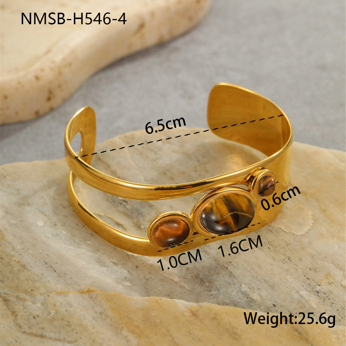 Bracciale da donna in acciaio inossidabile geometrico alla moda con placcatura in oro 18K