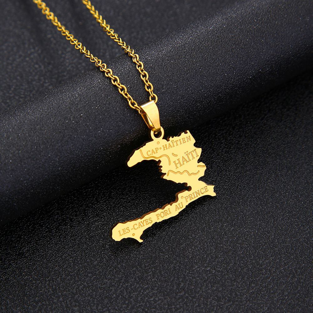 Fashion Geometric Titanium Steel Pendant Necklace with Enamel Finish for Unisex, O-Chain Style