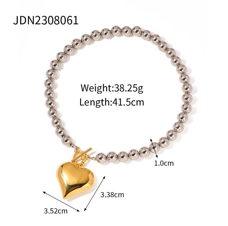 Minimalist Geometric Titanium Steel Pendant Stainless Steel Multi-layer Cable Chain Necklace for Women