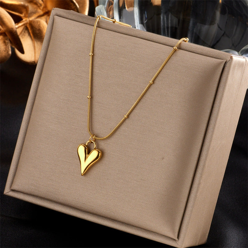 Collana a Cuore Minimalista Placcata in Acciaio Inossidabile con Catena Delicata da Donna
