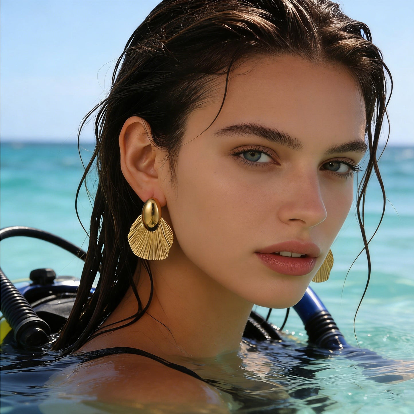 Elegant Geometric Fish Tail Stainless Steel Stud Earrings for Women