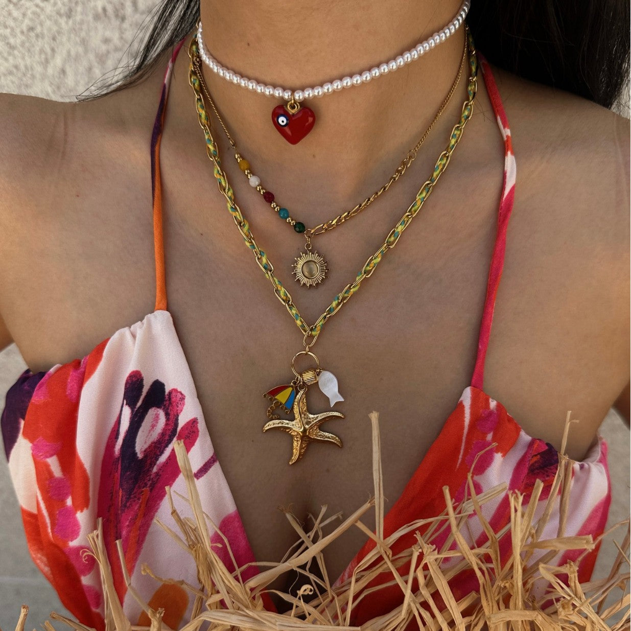 Casual Plated Stainless Steel Star Pendant Necklace for Women