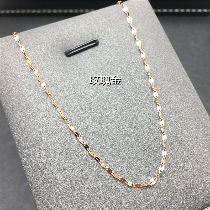 Collana a catena a O in acciaio al titanio minimalista da donna Collana sottile per clavicola senza ciondolo Gioielli in acciaio inossidabile ipoallergenici