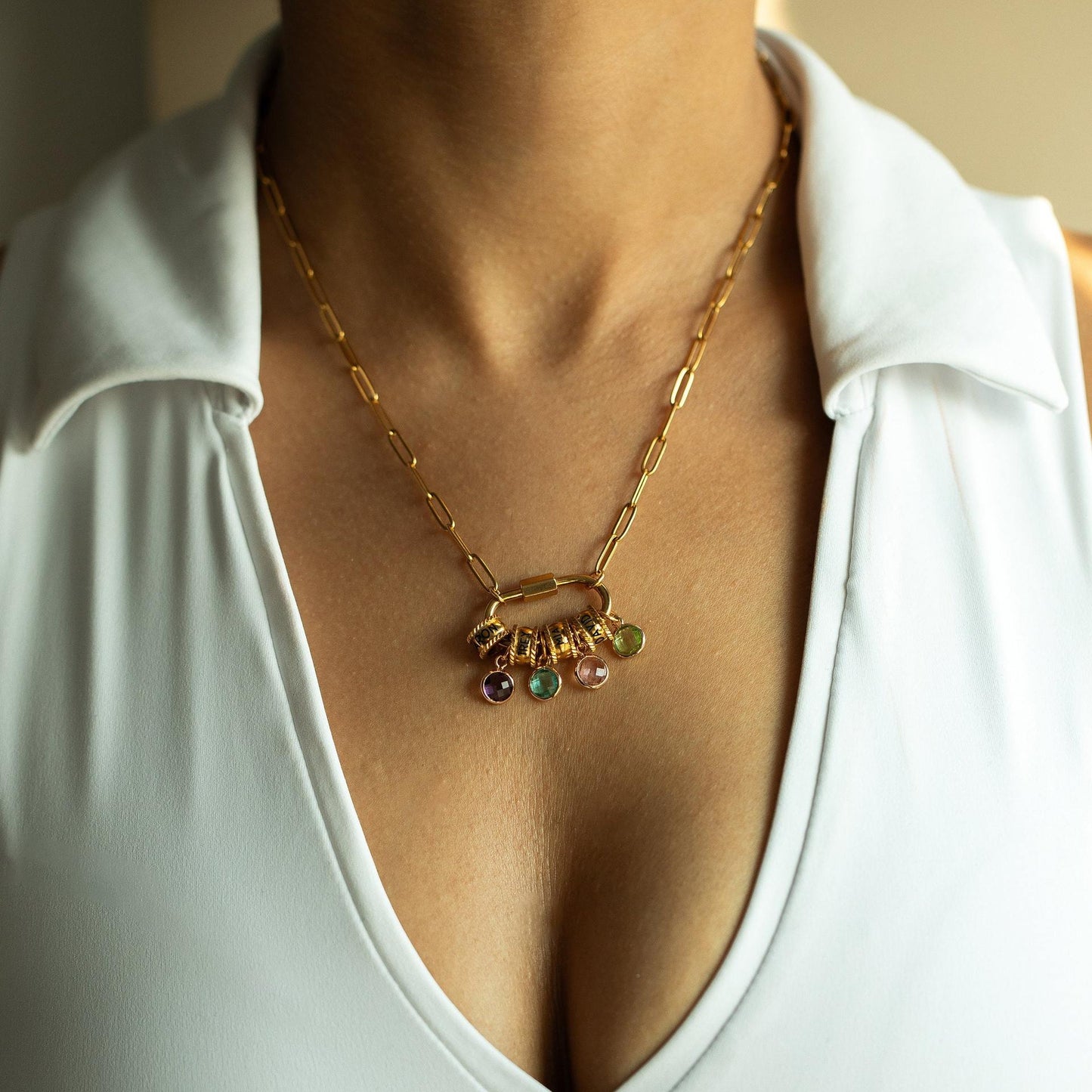 18K Gold Plated Stainless Steel Teardrop Star Cubic Zirconia Pendant Necklace for Unisex