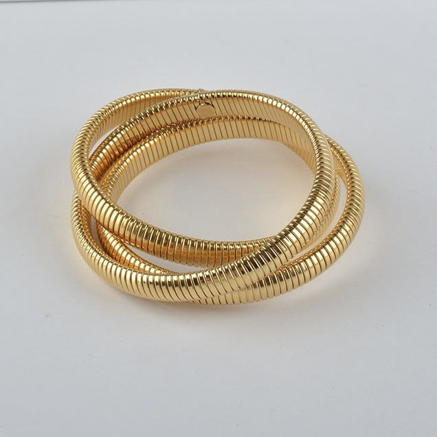Fashion Geometric Teardrop Polished Plated Alloy Cuff Bracelet