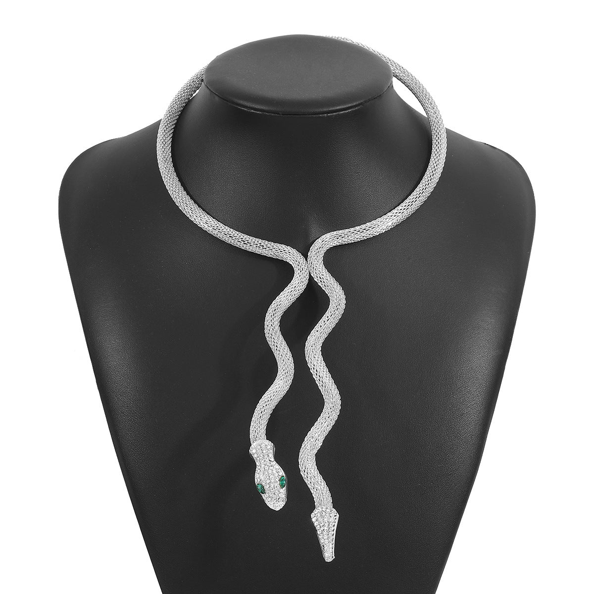 Dark Gothic Snake-Shaped Adjustable Coil Necklace in Iron with Electroplated Finish for Unisex Wear
