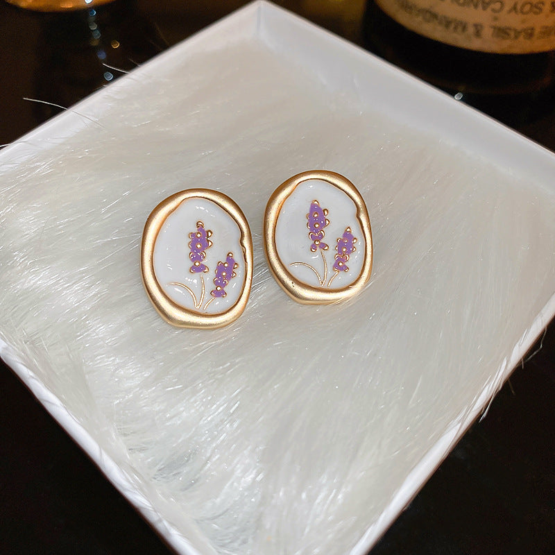 Vintage Geometric Earrings with Gold-Plated Copper Base and Stainless Steel Posts for Women