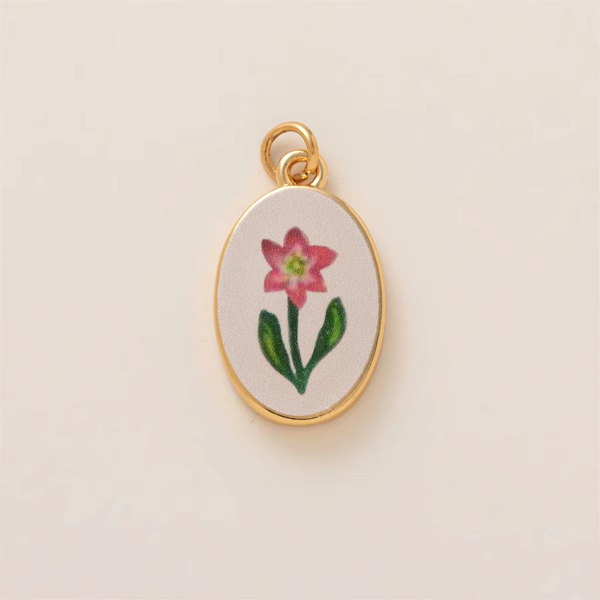 Minimalist Floral Pattern Brass PVD Plated DIY Charm Bar