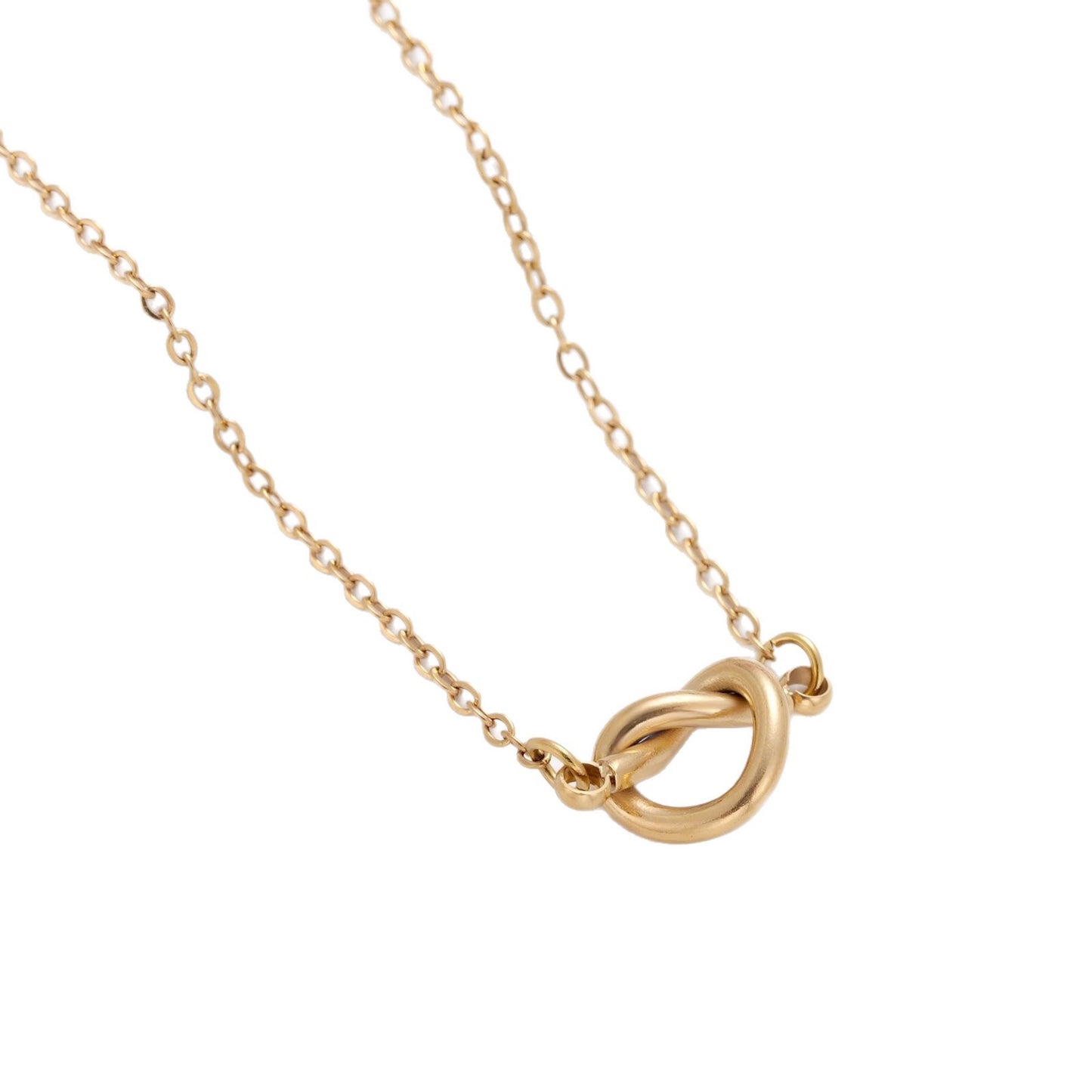 Elegant Heart Knot Stainless Steel Plated Pendant Necklace for Women