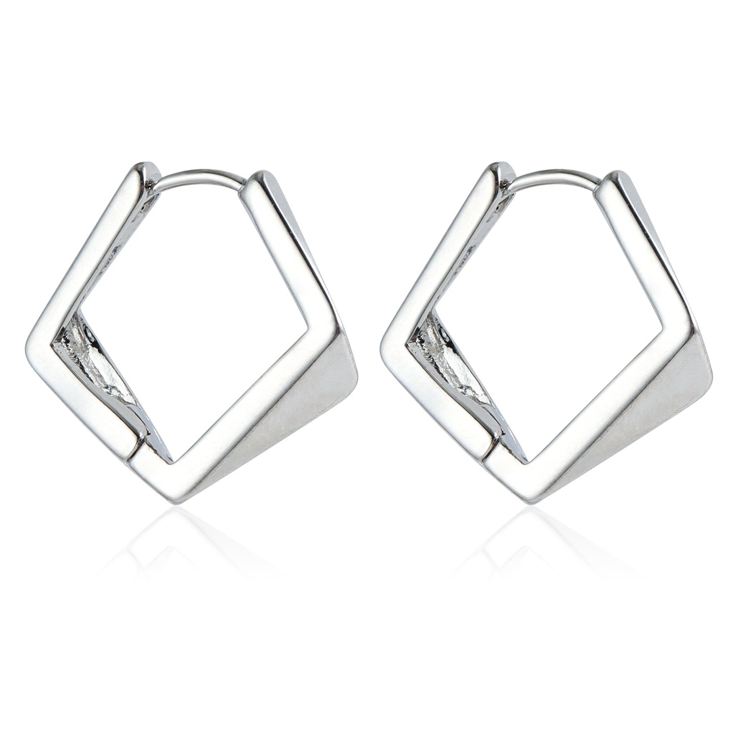 Pendientes de metal minimalistas geométricos poligonales con acabado chapado para mujer, aretes de moda versátiles para el día a día
