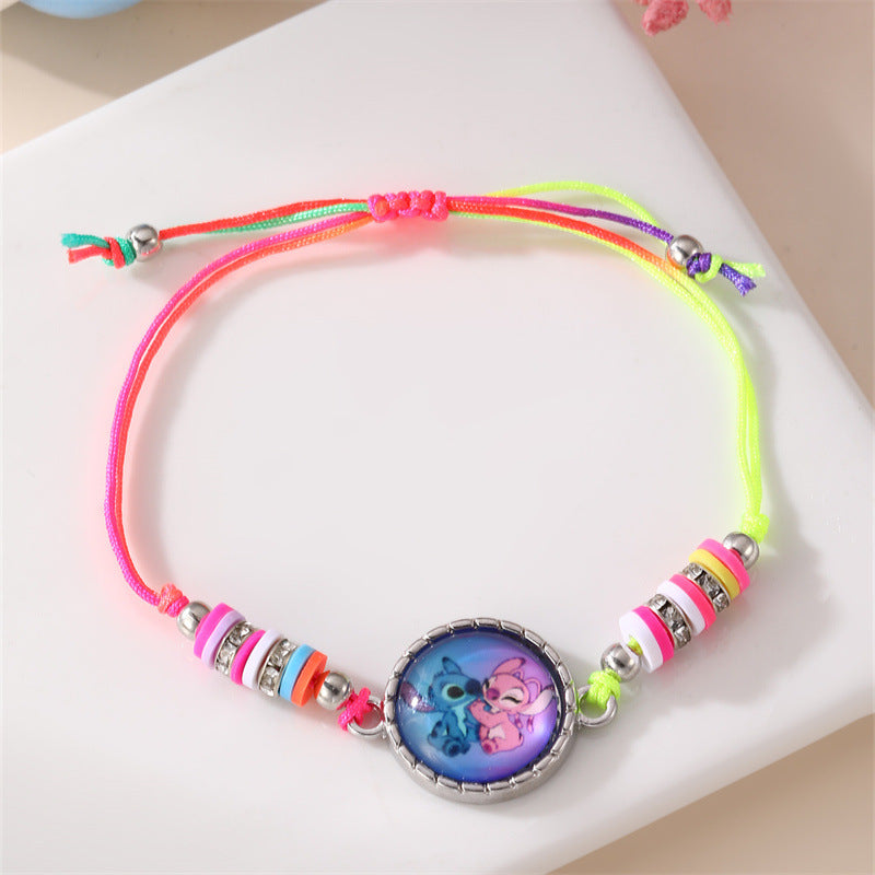Braccialetto Bohemien in Resina a Forma di Stella con Ciondolo Principessa Anna per Bambini e Ragazzi