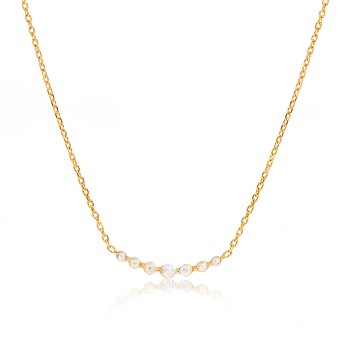Collar Minimalista de Acero Inoxidable con Colgante Geométrico y Diamantes de Imitación, Cadena de Acero Inoxidable Chapada en Oro PVD al Vacío para Mujer