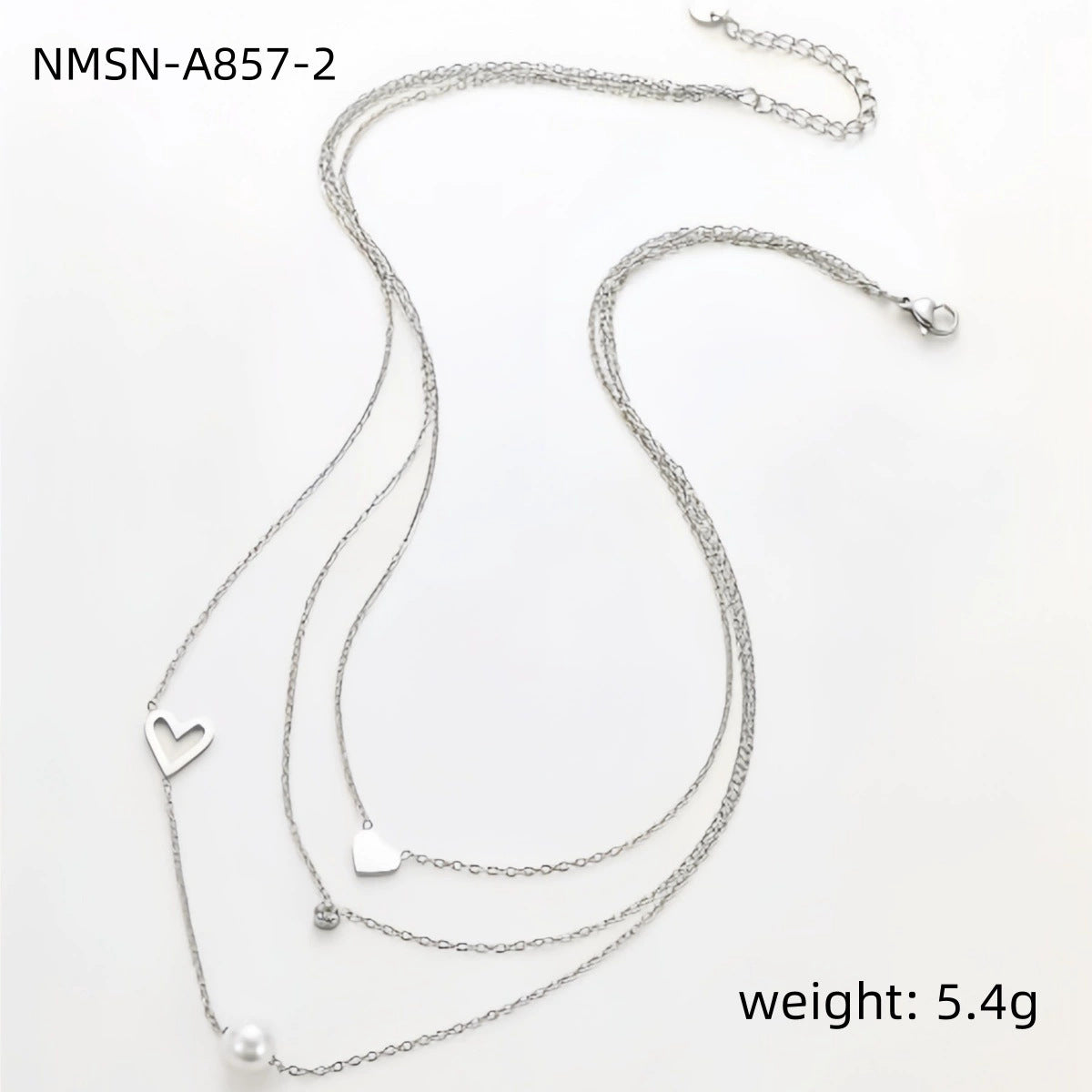 Collana con Ciondolo a Cuore Minimalista alla Moda in Acciaio Inossidabile con Finitura Placcata da Donna