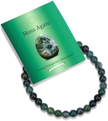 Natural Crystal Round Beaded Stretch Bracelet Unisex Gemstone Jewelry