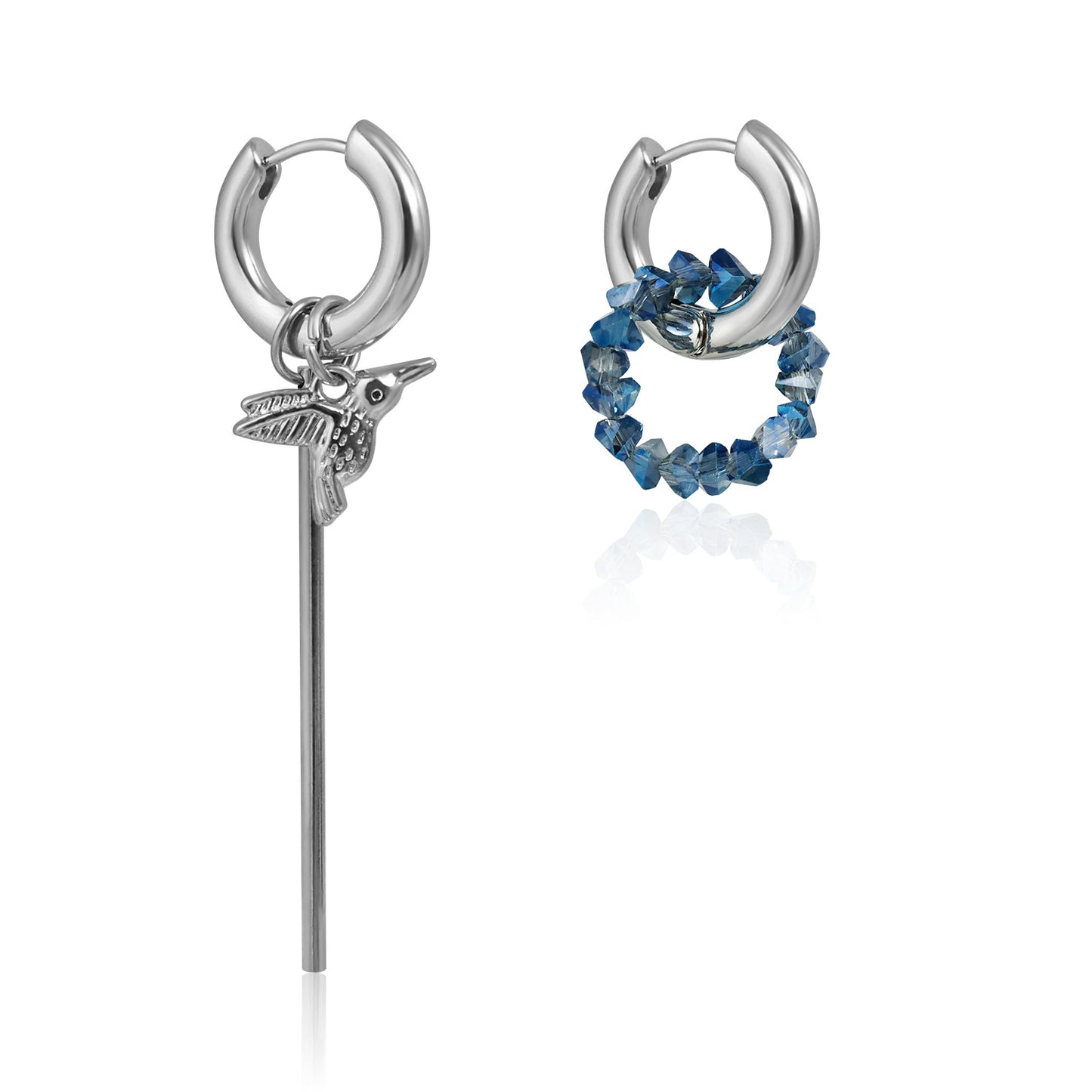 Pendientes de Aleación de Zinc con Diseño Geométrico Vintage y Motivo de Pájaro, Pendientes de Moda Electrochapados para Mujer