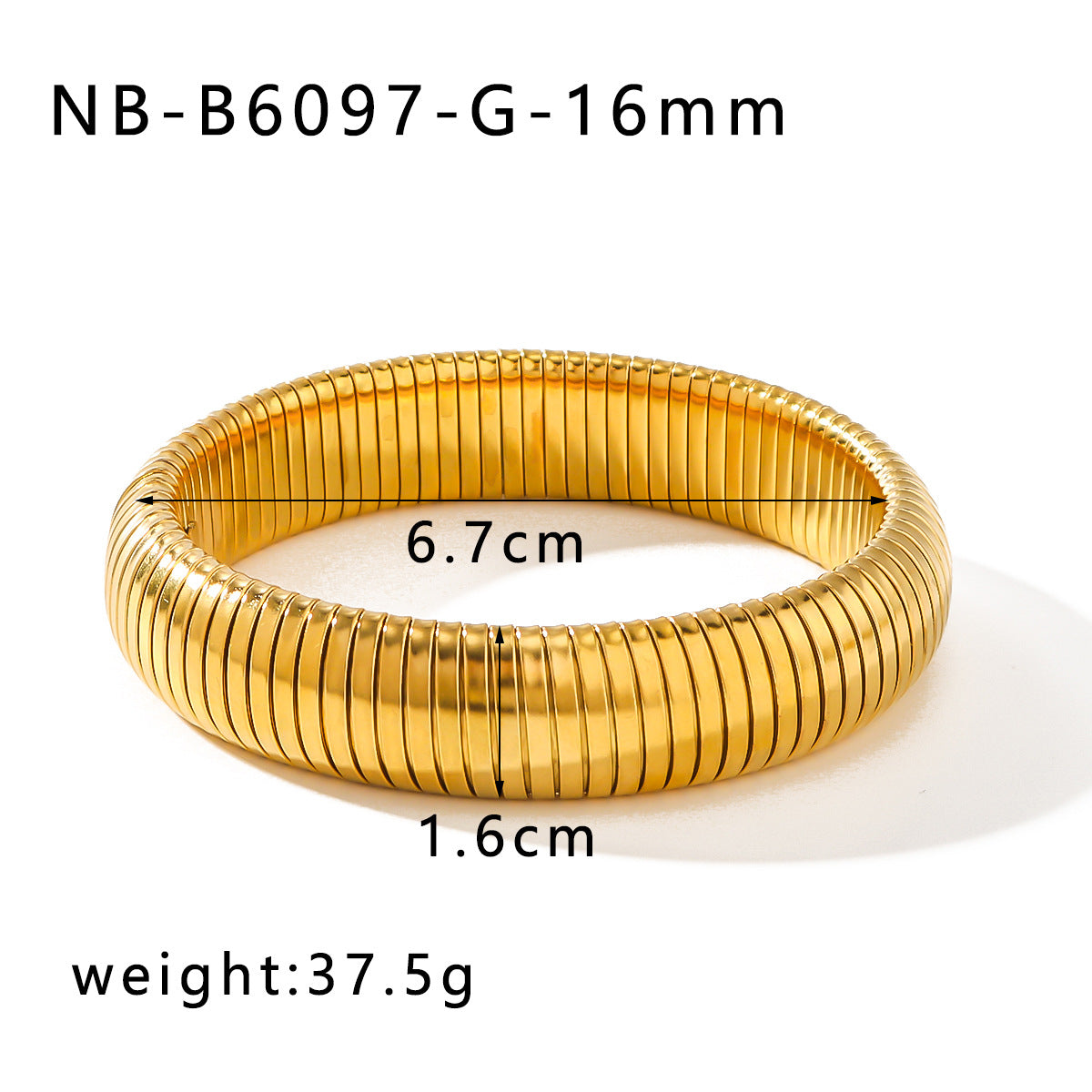 Bracciale con Fascia Larga Elastica a Spina di Serpente in Stile Vintage da Donna, Realizzato in Acciaio Inossidabile con Placcatura in Oro 18K