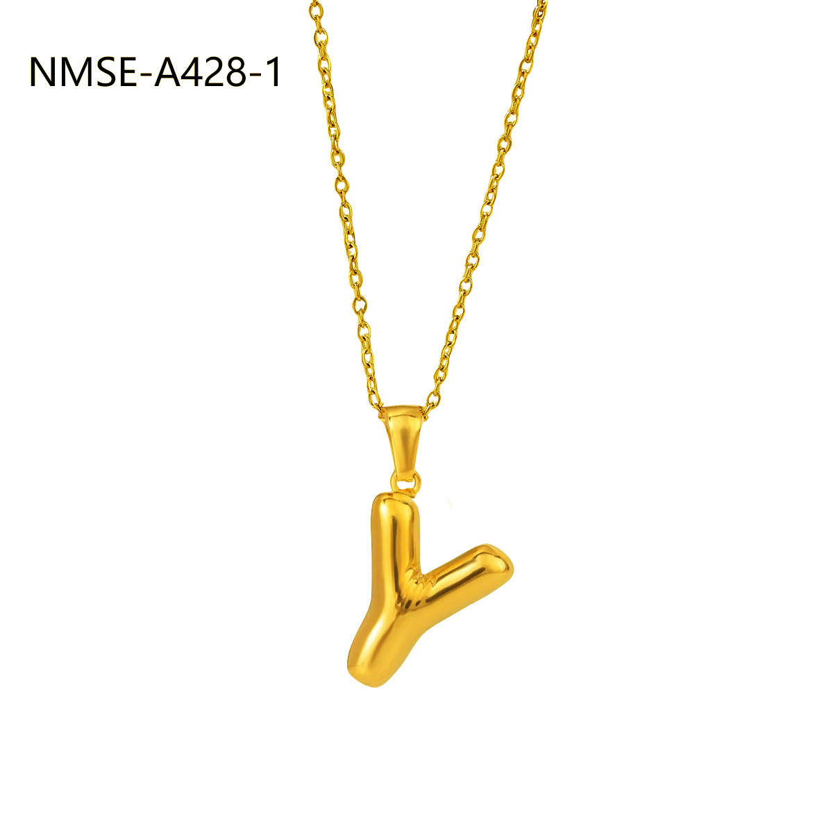 Fashionable Minimalist Stainless Steel Letter Pendant Necklace for Women with Plated Finish and Adjustable Length