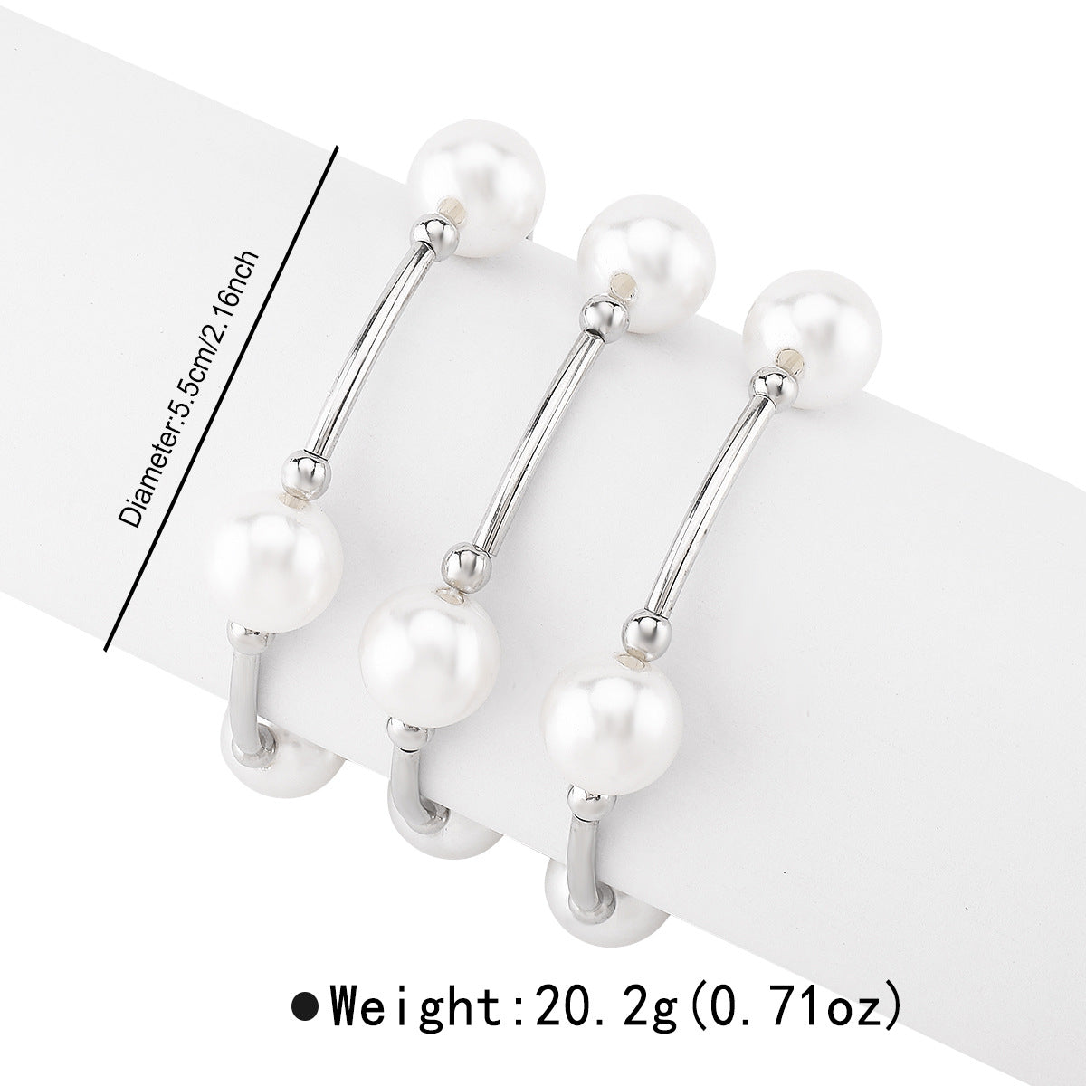 Bracciale minimalista geometrico in lega con perle simulate da donna, elegante regalo da viaggio