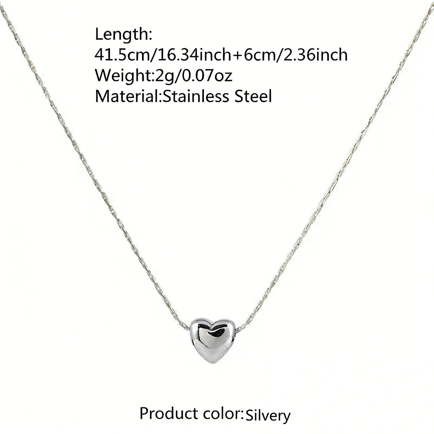 Collana da donna in acciaio inossidabile PVD a forma di cuore