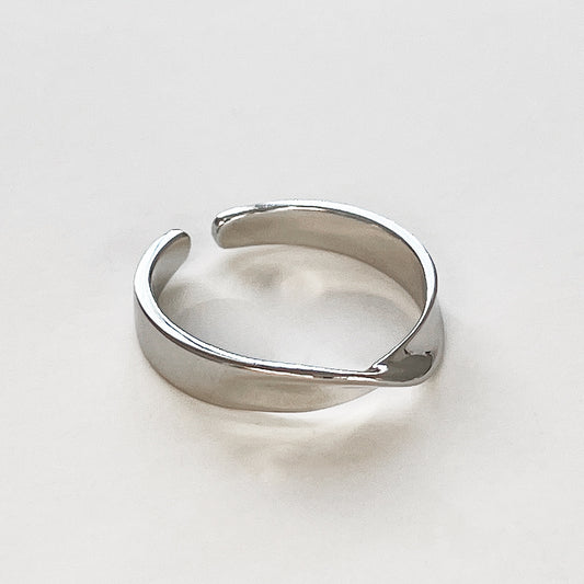 Anillo ajustable de corazón de plata de ley 925 para mujer