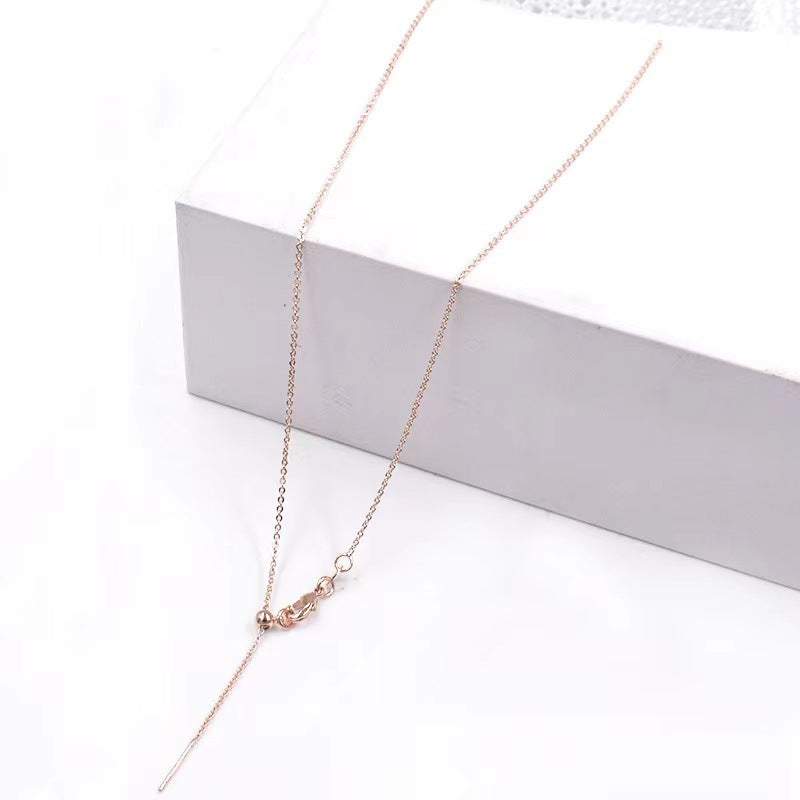 Collana a catena a O in acciaio al titanio minimalista da donna Collana sottile per clavicola senza ciondolo Gioielli in acciaio inossidabile ipoallergenici