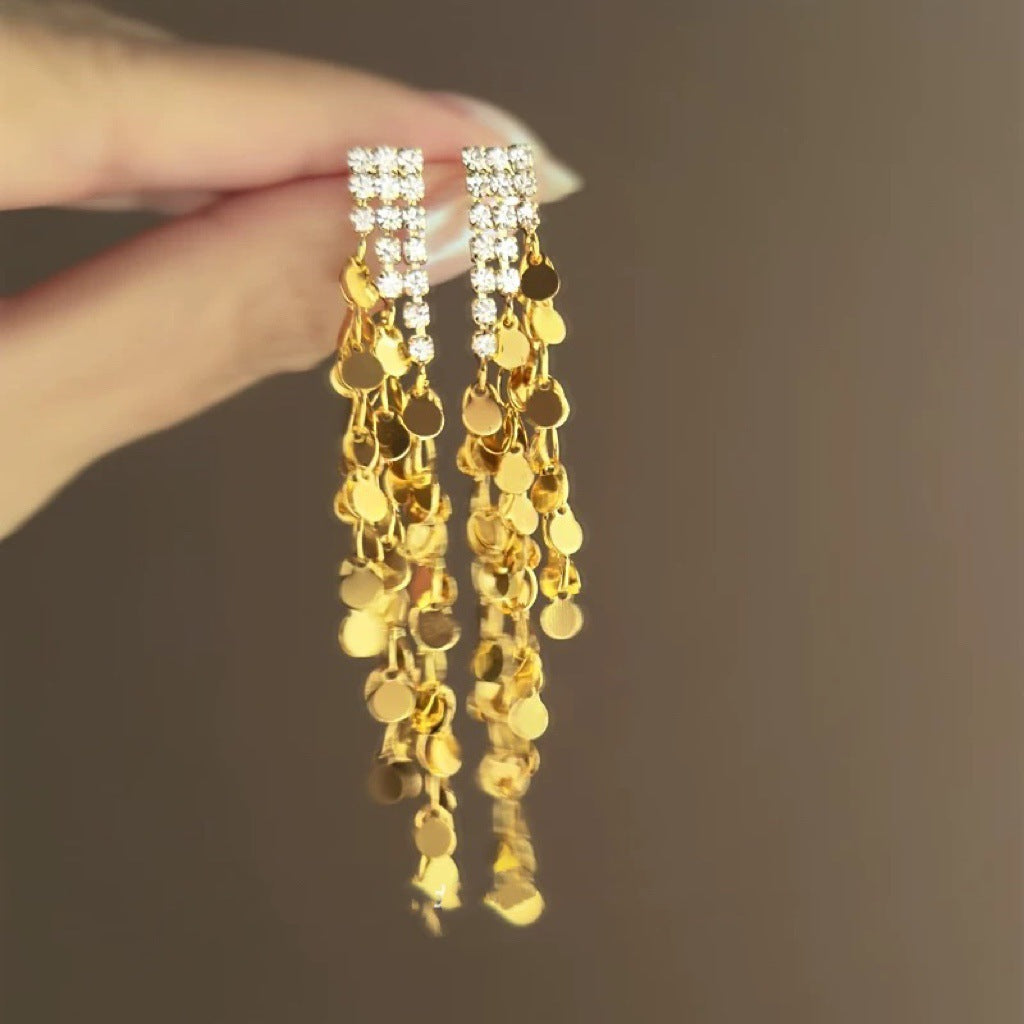 Pendientes Chic de Borla Floral para Mujer con Postes de Plata de Ley 925 y Base de Cobre Bañado
