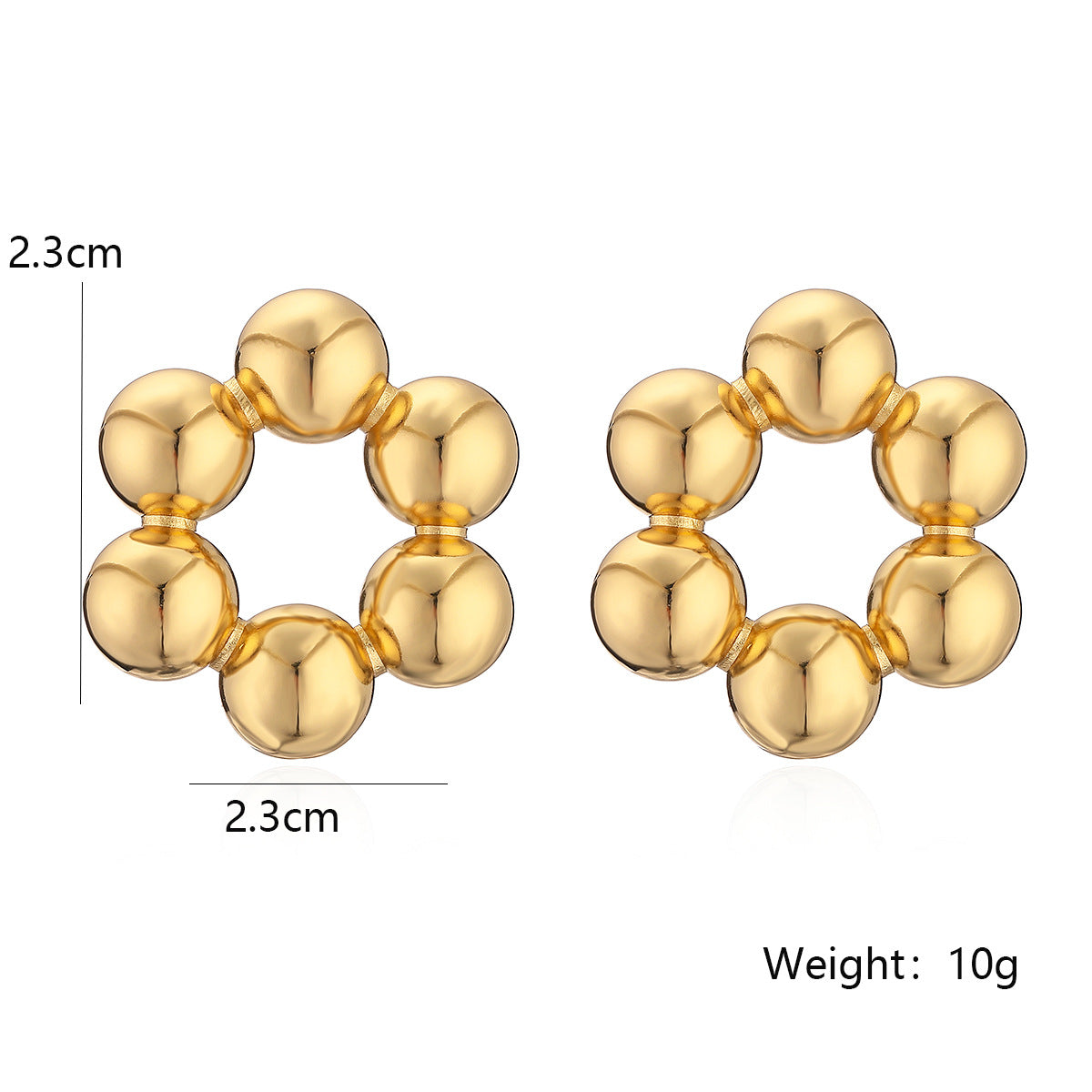 Orecchini a perno geometrici minimalisti in rame con placcatura in oro vero per donna