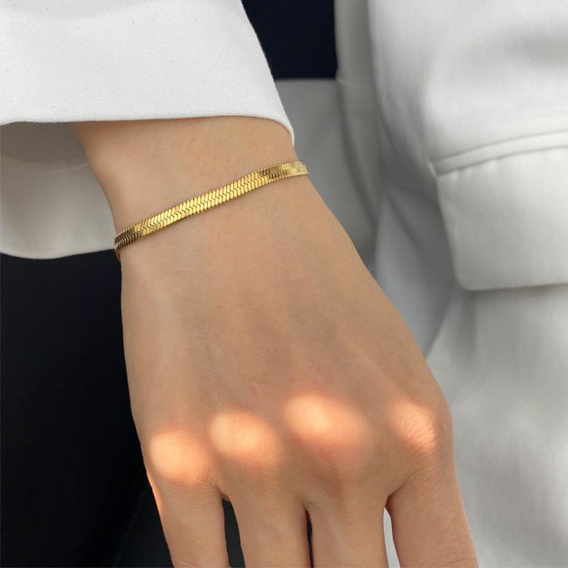 Collana Minimalista a Catena Serpentina in Acciaio Inossidabile Gioielli Geometrici da Donna