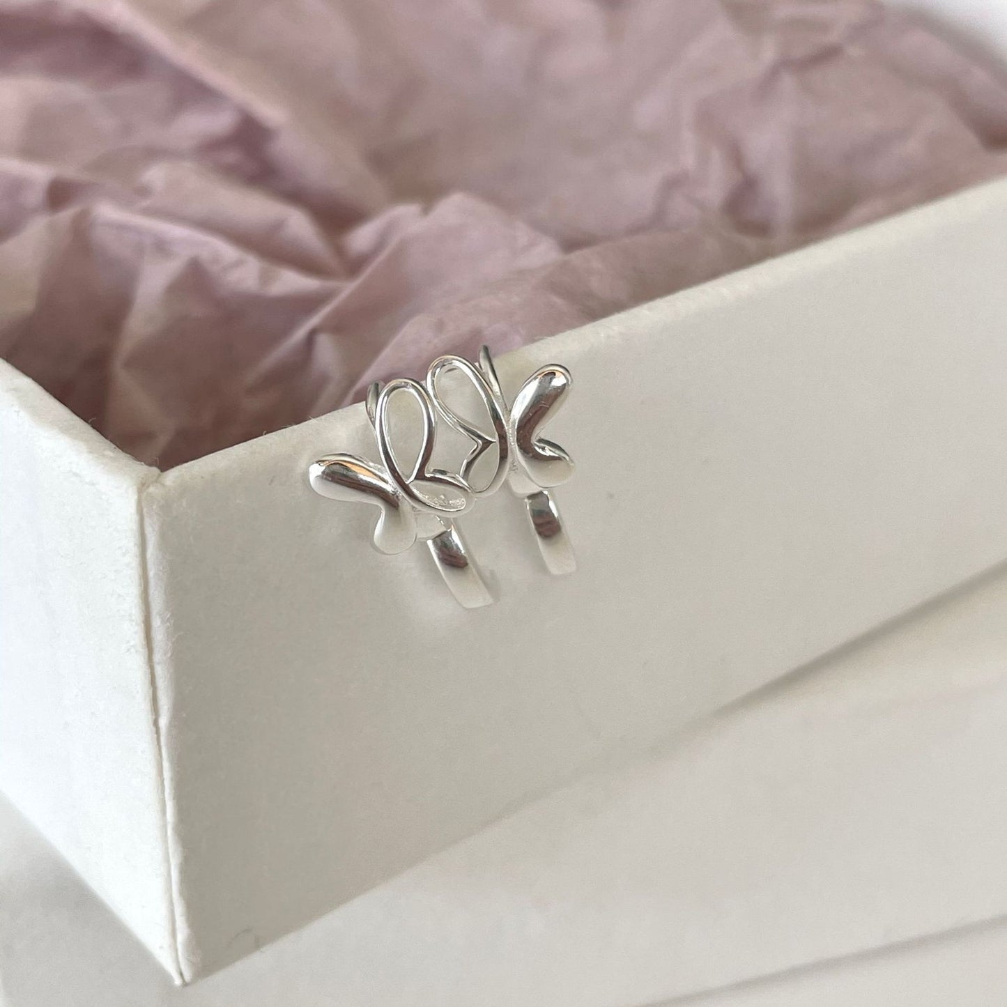 Minimalist Sweet 925 Sterling Silver Butterfly Teardrop Earrings with Pearl Inlay for Women