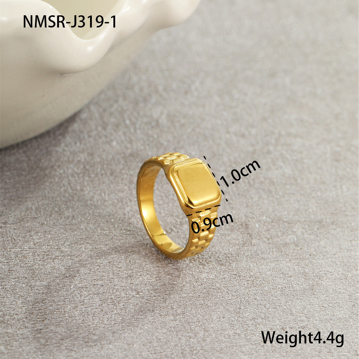 Anillo minimalista de acero de titanio con diseño de engranaje color-block, accesorio de moda unisex galvanizado
