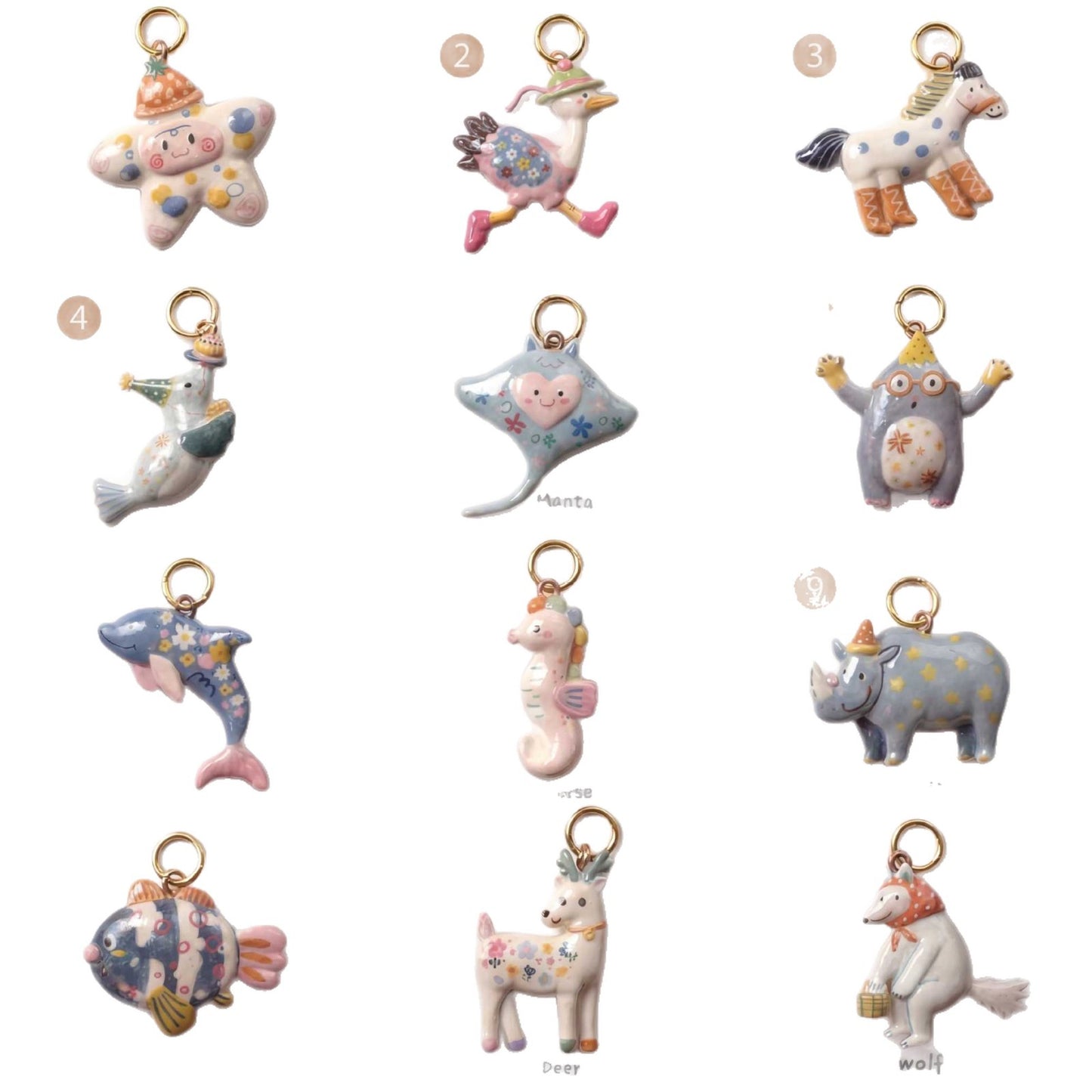 Sweet Animal Shape Stainless Steel Drip Oil Plated Pendant Charm Bar
