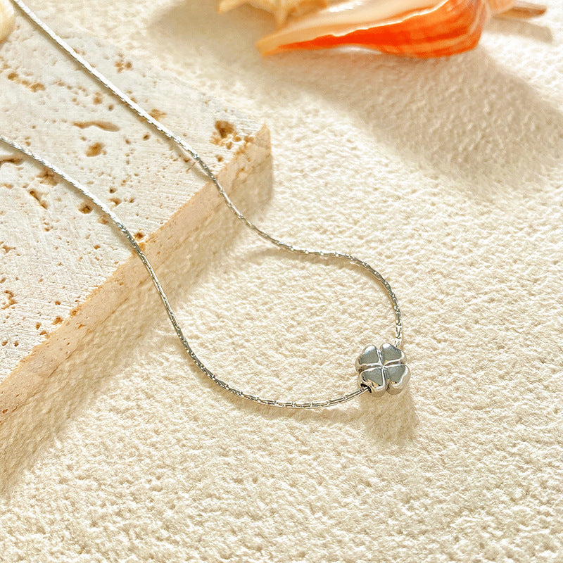 Minimalist Luxury Star and Floral Titanium Steel Plated Necklace for Unisex