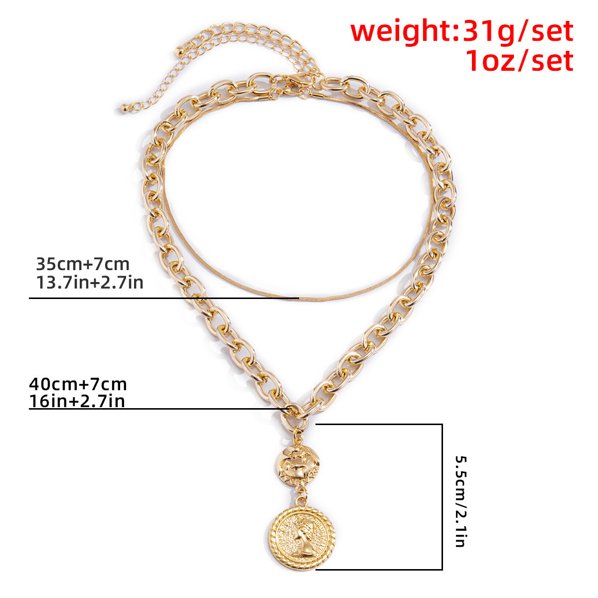 Vintage Punk Hip-hop Geometric Cross Pendant Aluminum Alloy Brass Snake Chain Necklace for Women