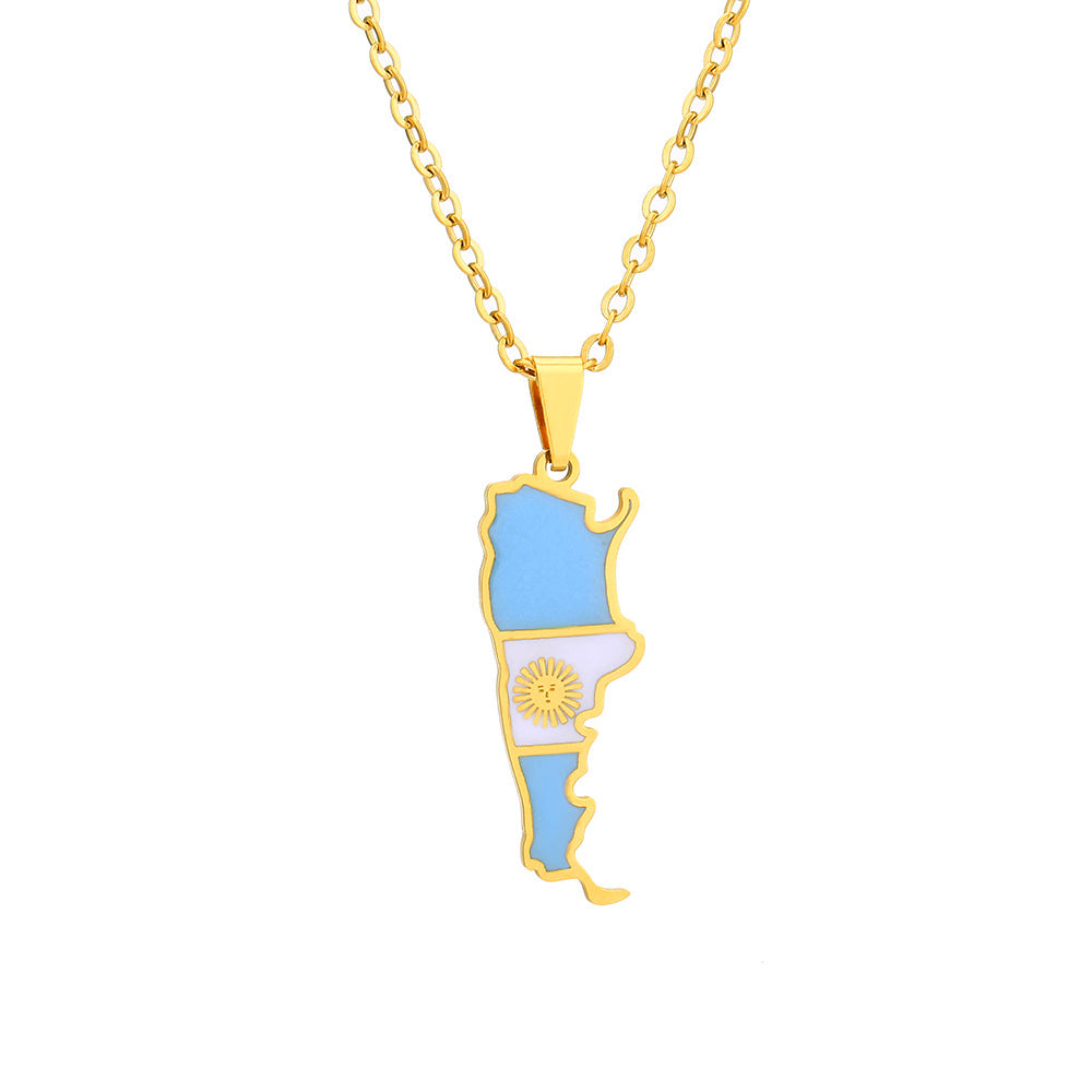 Collana Pendente Geometrica Minimalista in Acciaio Inox con Ciondolo in Acciaio al Titanio e Finitura Placcata, Unisex