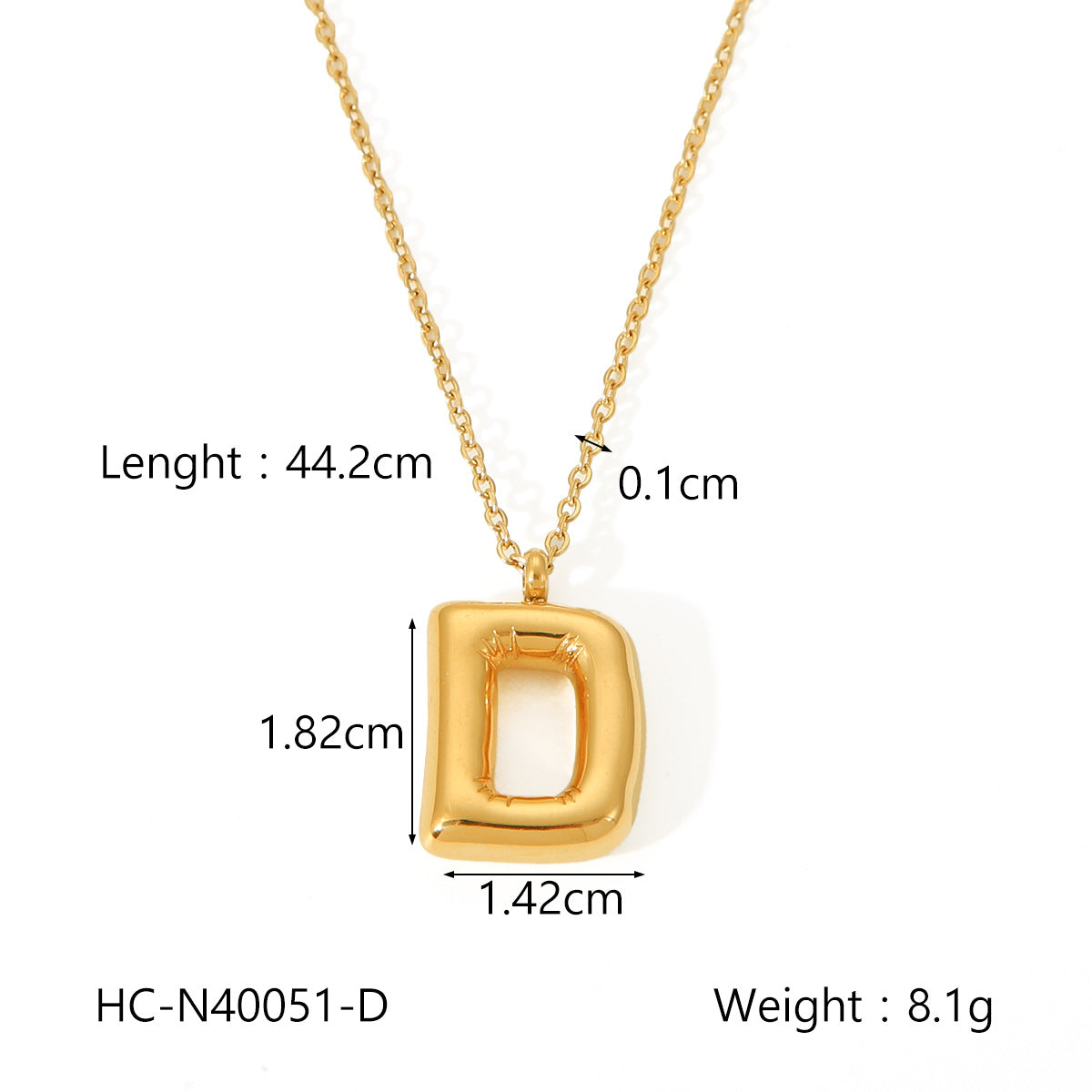 Collana con ciondolo a bolla in acciaio al titanio con finitura galvanica per donna, catena in acciaio inossidabile con ciondolo minimalista alla moda con alfabeto
