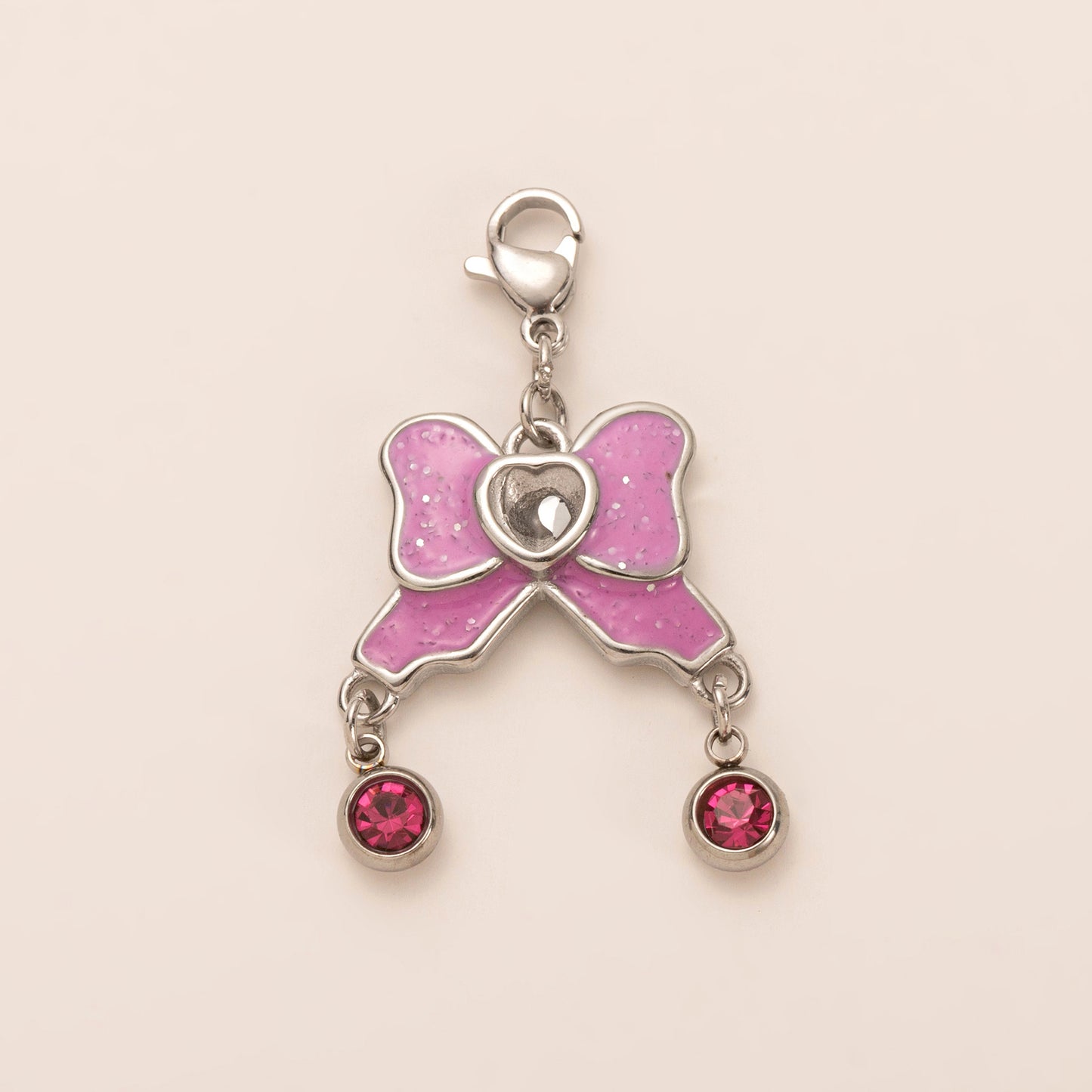 Colorful Cartoon Heart Stainless Steel 18K Gold Plated PVD Charm Bar for Unisex DIY Jewelry Making 9g