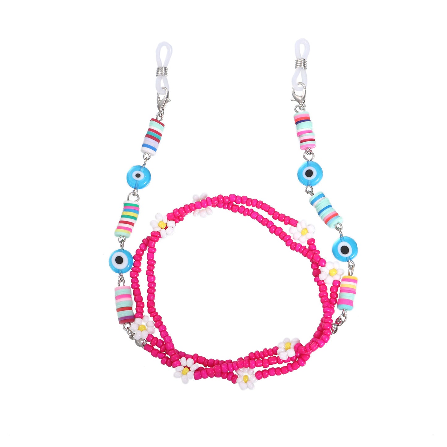 Colorful Resin Bead Floral Eyewear Chain for Women