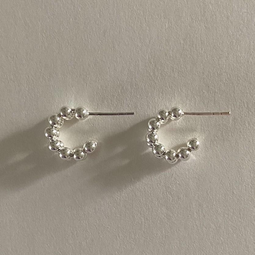 Minimalist Drip-Shaped 925 Sterling Silver Stud Earrings with Pearl Inlay, Sweet Fresh Style